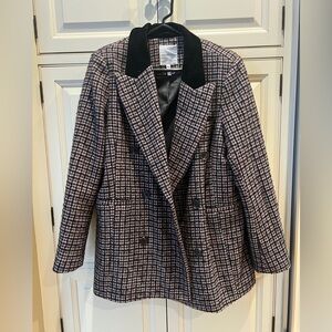 Avec Les Filles Black Collar Houndstooth Jacket